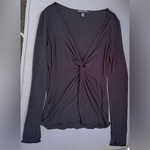 283. Ladies Banana Republic Stretch Vintage Black Long Sleeve Blouse